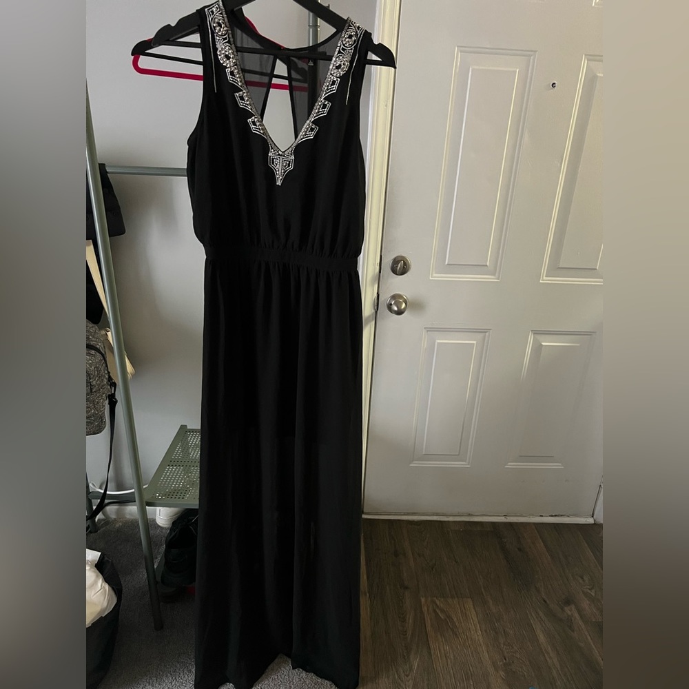 Black Maxi dress with open back size large